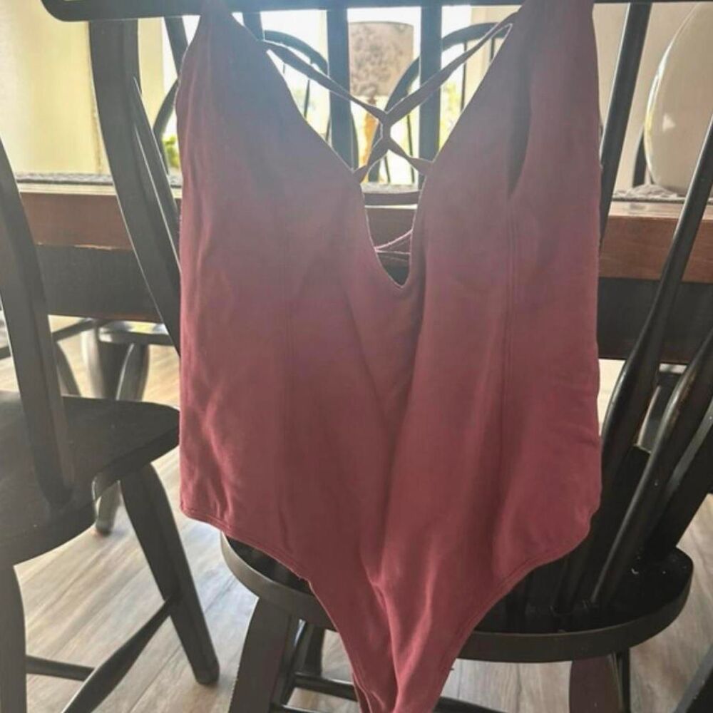 Nasty-gal Women's Burgundy and Pink Bodysuit